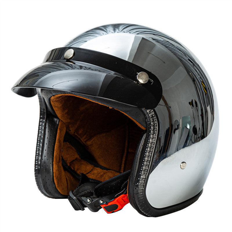 Retro Chrome Motorradhelm Brehn