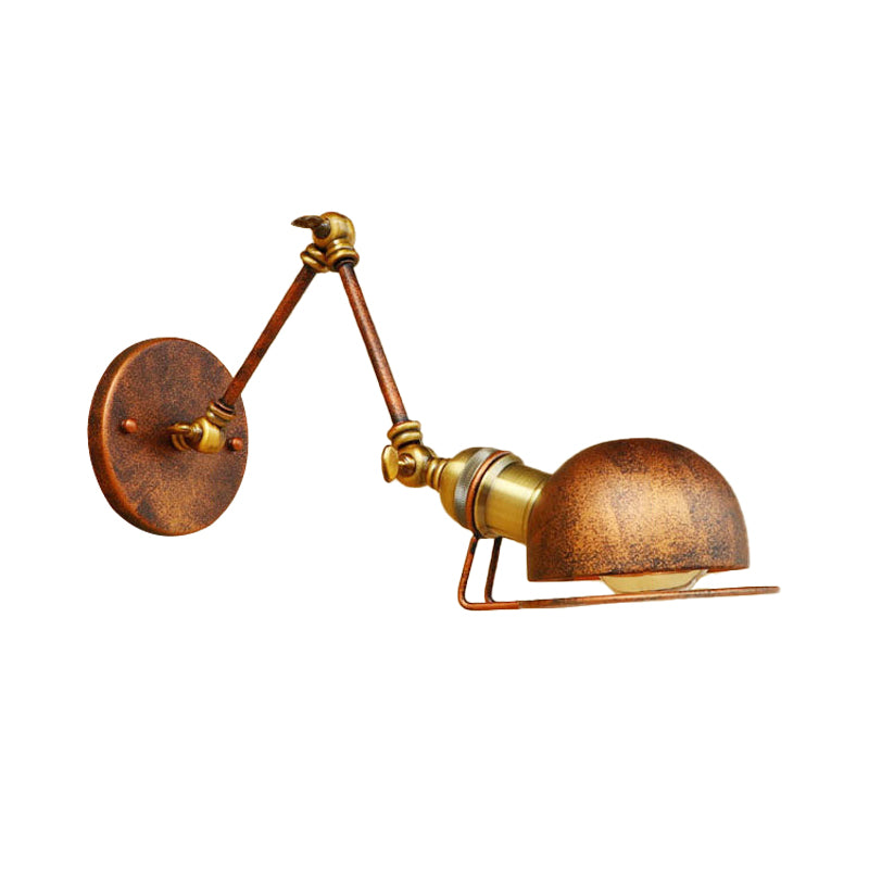 Vintage Industrial Bowl Wandlampe 1 Licht Eisen Wandlampe mit schwenkbarem Arm in Schwarz/Metall
