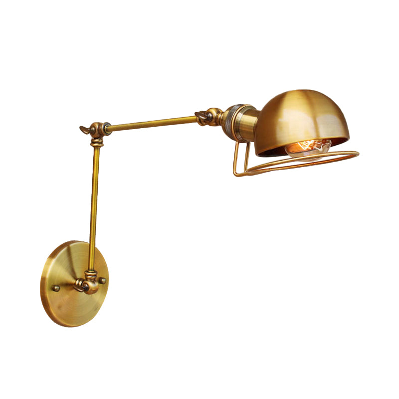 Vintage Industrial Bowl Wandlampe 1 Licht Eisen Wandlampe mit schwenkbarem Arm in Schwarz/Metall