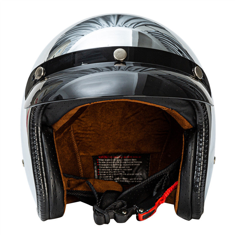 Retro Chrome Motorradhelm Brehn