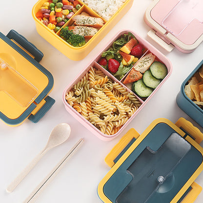 Multi-Sektions Lebensmittel Aufbewahrungs Bento Box mit sicherem Verschlussdeckel