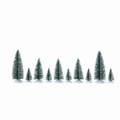 Mini-Weihnachtsbaum-Set mit Kunstschnee, 10-teilig