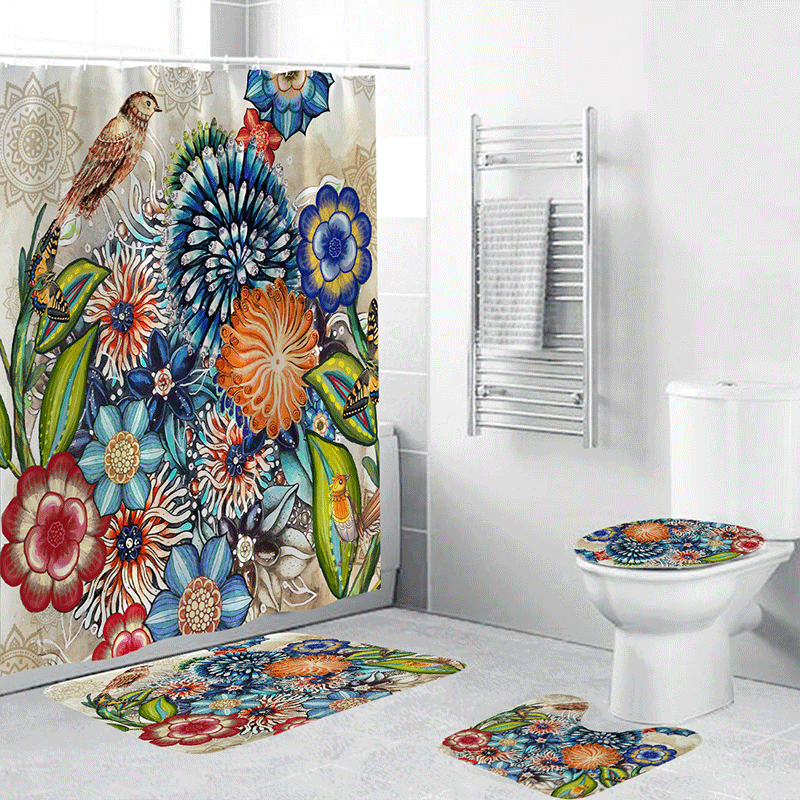 Florales Muster Badezimmer-Set Brehn