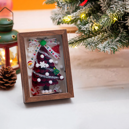 DIY Weihnachtsbaum-Tischdekoration aus Biegeplüsch
