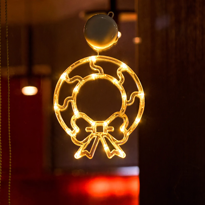 LED-Fensterleuchte mit Saugnapf, weihnachtliches Design