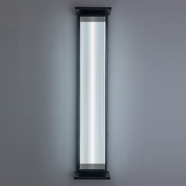 Wasserdichte, rechteckige LED-Wandleuchte aus Edelstahl und Acryl für die Terrasse