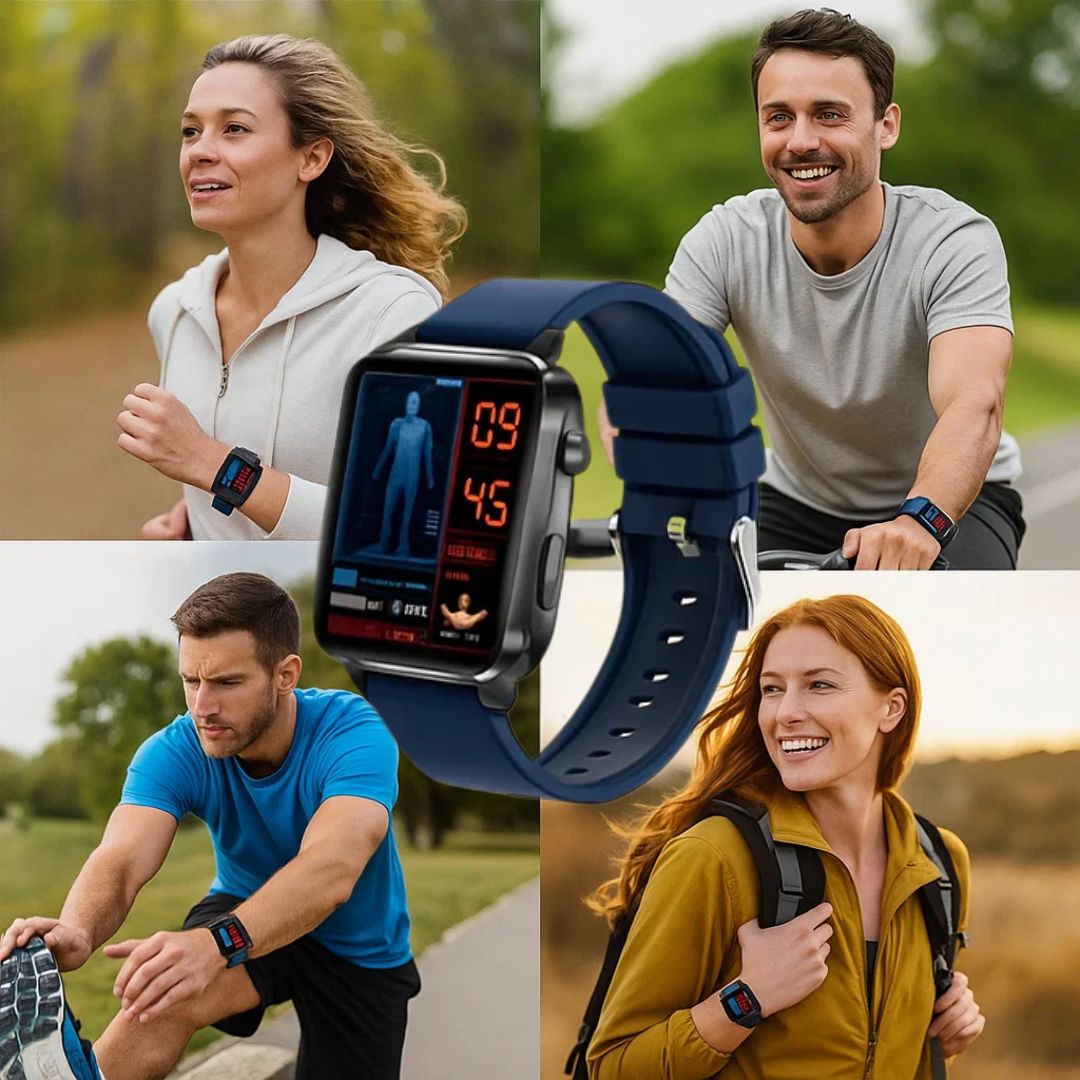 GlucoWell | Nicht-invasive Diabetes-Smartwatch – Blutzucker-Monitor – HD-Display – schmerzfreies Glukose-Tracking für Erwachsene Brehn