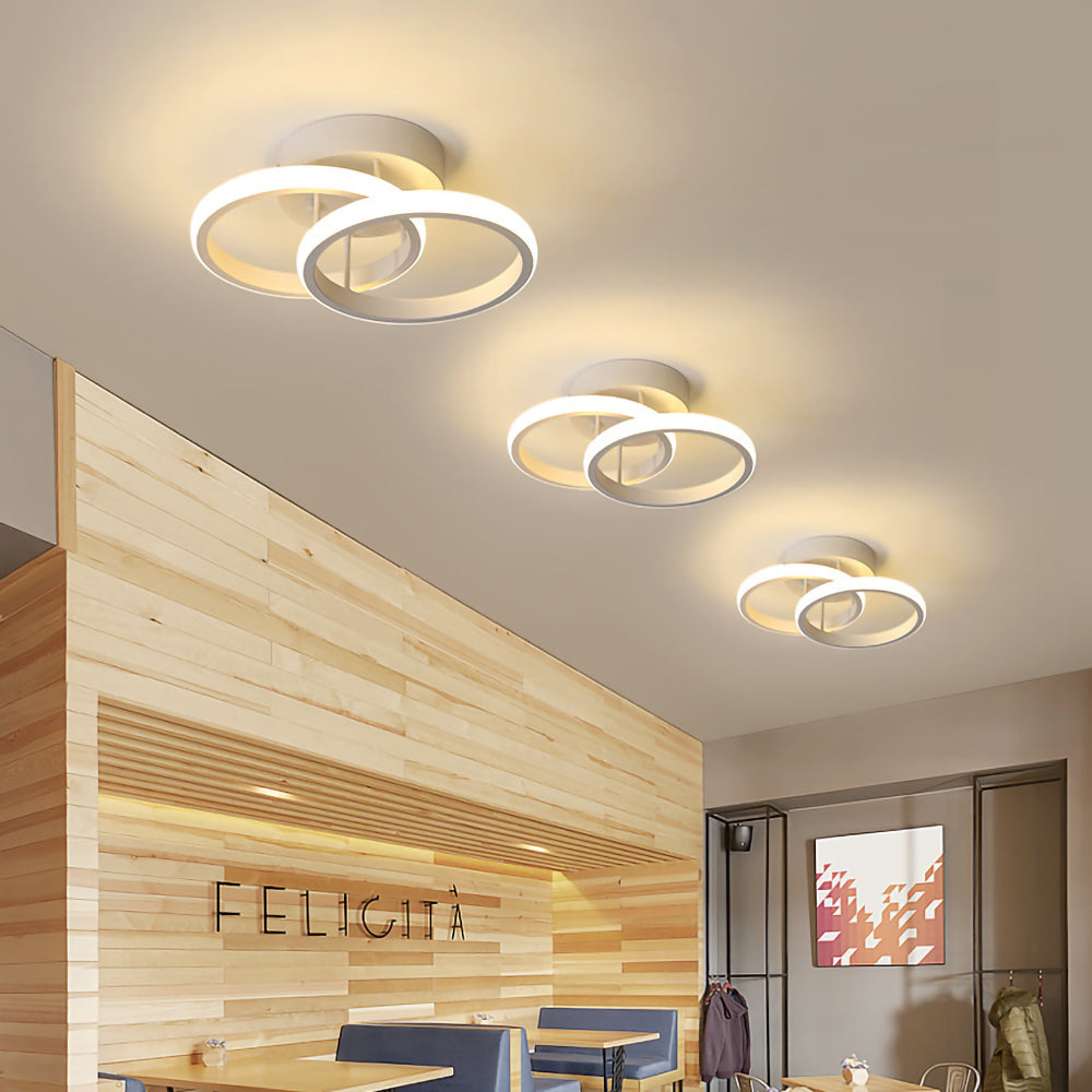 Deckenleuchte mit LED-Beleuchtung, schwarzem Metallrahmen