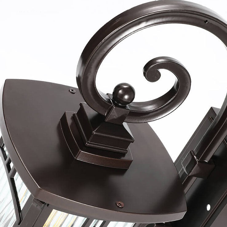 Moderne quadratische Aluminium-Glas-carved 1-Licht Außen wasserdichte Wandlampe | Brehn