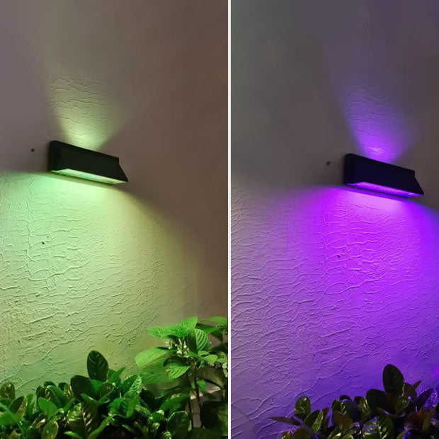 Outdoor Solar Waterproof Rechteckige Schräg LED Patio Wandlampe | Brehn