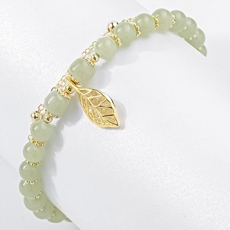 Brehn | Hetian Jade Blattgold Armband