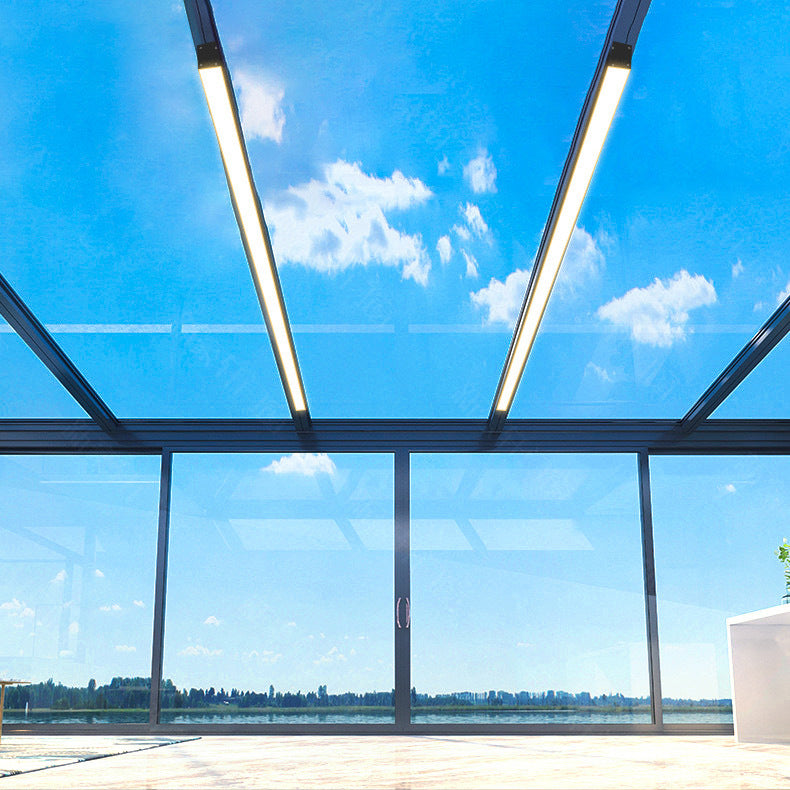 Moderner Minimalistischer Langer Rechteckiger Aluminium PC LED Einbau-Deckenleuchte Für Außenpatio | Brehn