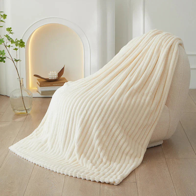 Brehn | Breite gestreifte Flanellfleece-Decke - CozyStripe