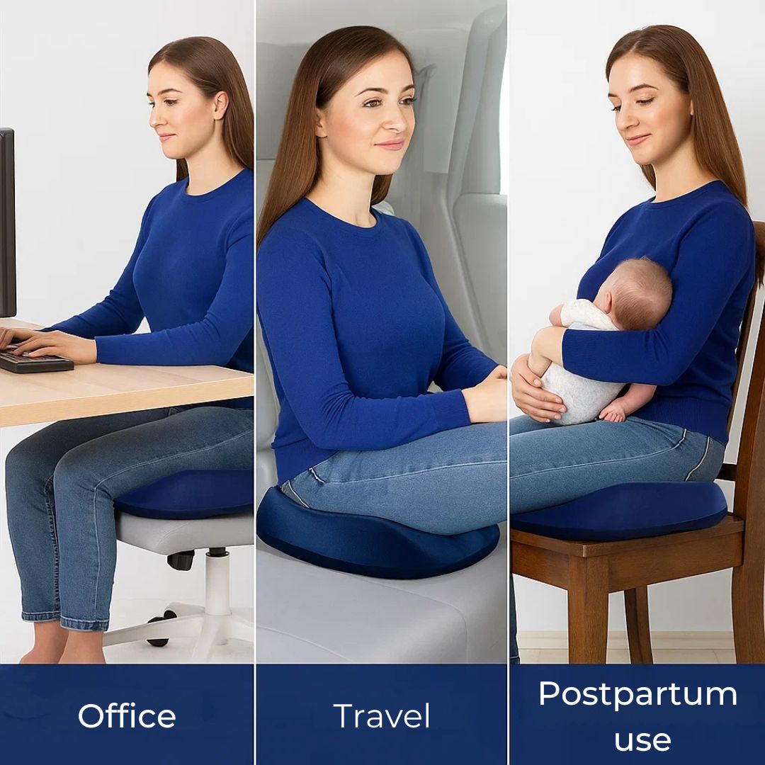 SitRelief | Donut-Sitzkissen – Steißbein- & Hämorrhoidenlinderung – Memory-Schaum – Waschbarer Bezug – Büro, Reisen, nach der Geburt Nutzung Brehn