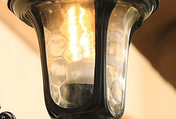 Europäisches Retro-Wasserfest Steinmuster Glaslampenschirm 1-Licht Außenwandleuchte | Brehn