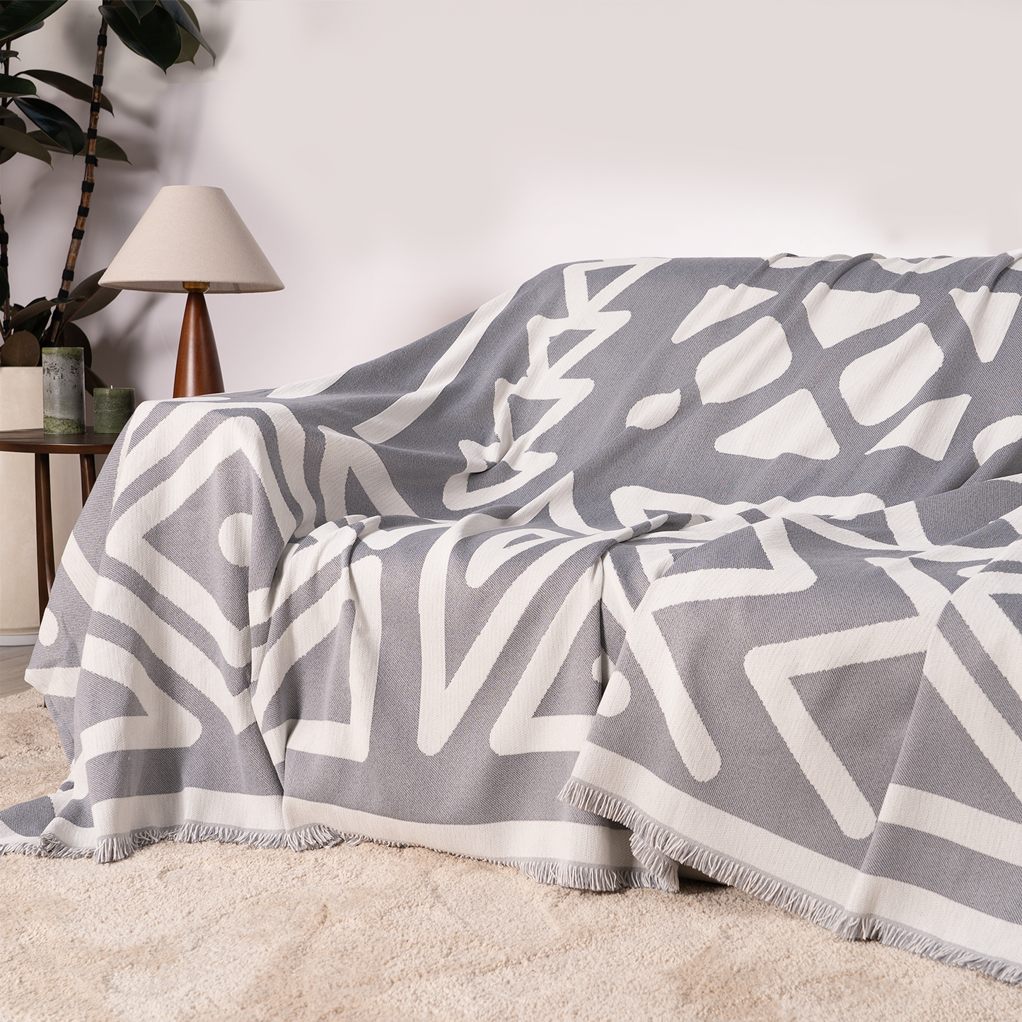 Geometrischer Boho-Stil Sofaüberzug - Modern, Stilvoll & Strapazierfähig Sofa Schutz | Brehn