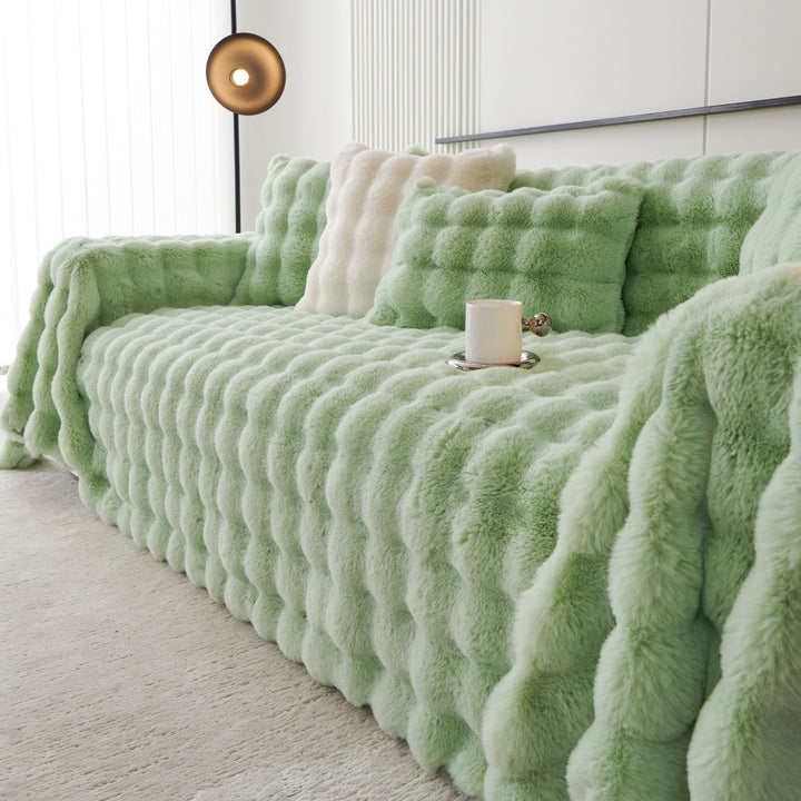 Luxe Ripple Faux Fur Sofa Cover - Modern, Stylisch & Langlebig Sofa Schutz | Brehn