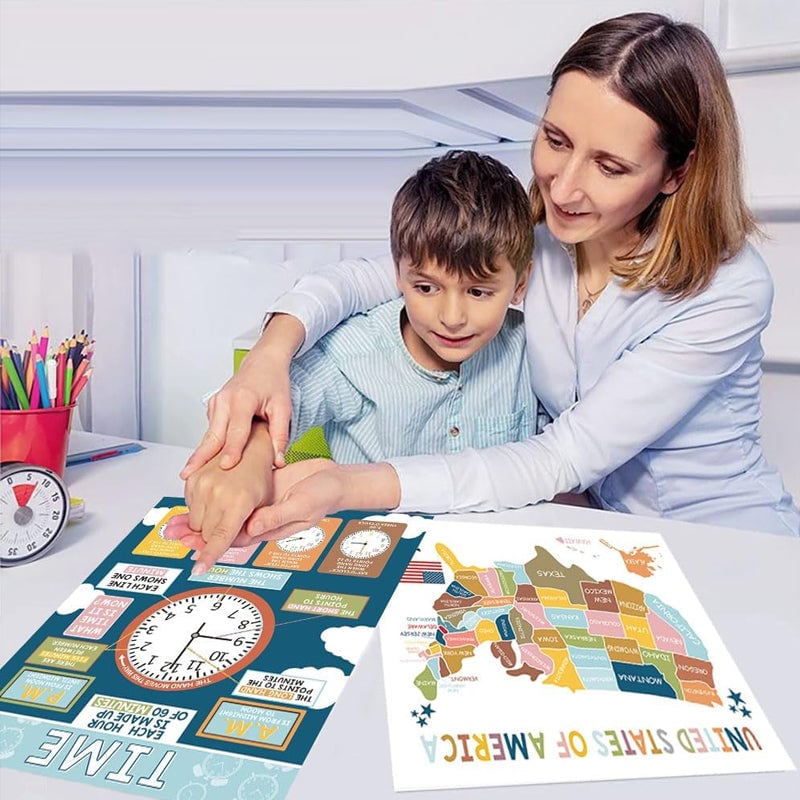 Brehn | 📚Boho PreK Bildungsplakate 16 Stück