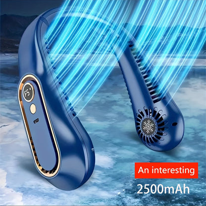 1pc Tragbarer USB-Kühler Ventilator mit 5 Geschwindigkeiten und digitaler Anzeige - Superstarke Technologie und bladeless Design für den Außenbereich | Brehn