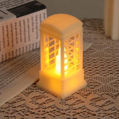 Dekorative Telefonzellen-Laterne mit LED-Licht