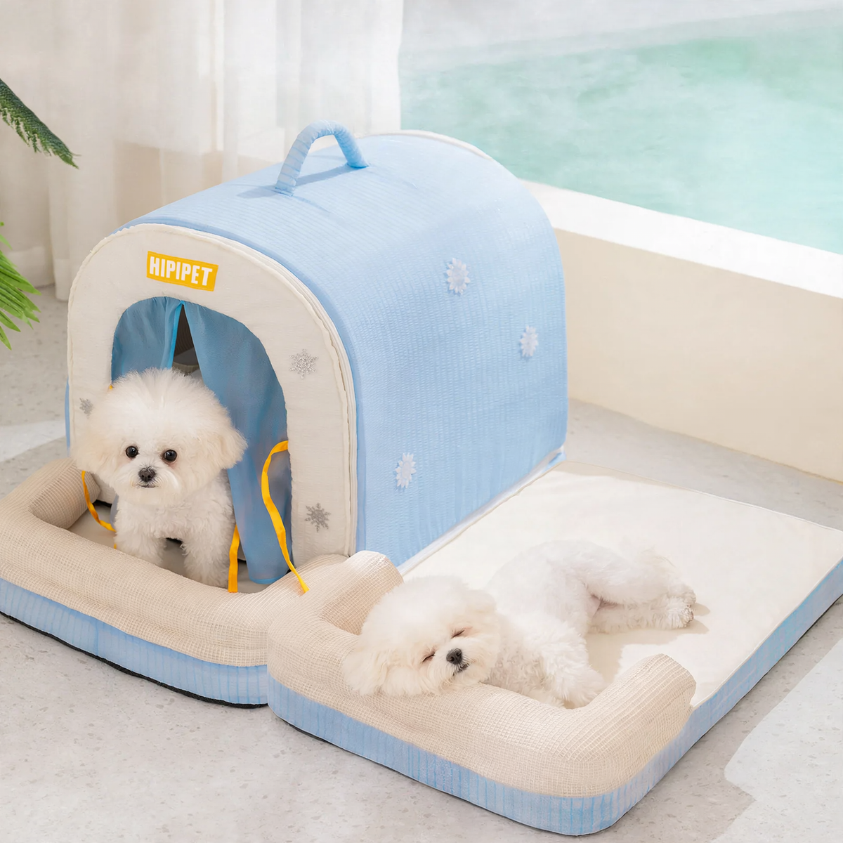 Kühl-Iglu für Haustiere, Polyester, mit Eisbeutel-Option