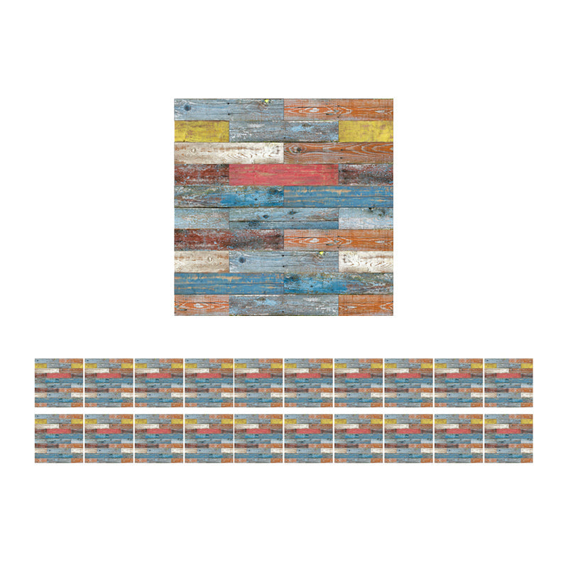 Brehn | Mediterrane Shiplap-Klebefolie für das Wohnzimmer 8,6 Quadratfuß Wanddekoration in Rot-Gelb-Blau