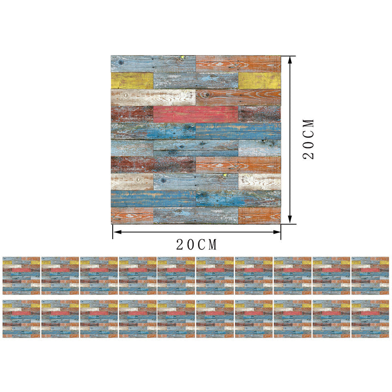 Brehn | Mediterrane Shiplap-Klebefolie für das Wohnzimmer 8,6 Quadratfuß Wanddekoration in Rot-Gelb-Blau