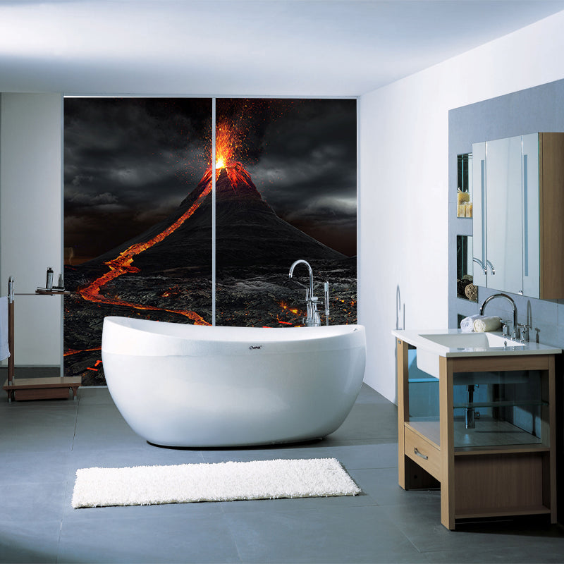 Brehn | Vulkaneruption Wandtapete Schwarz Moderner Stil Wanddekoration für das Schlafzimmer, Maßanfertigung