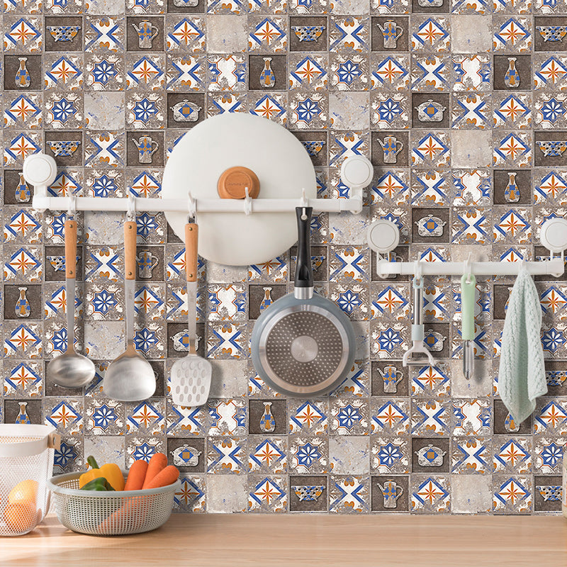 Brehn | Antieke Keuken Gereedschap Print Peel Behang Vergrijsd Geometrisch Wandkunst, 12 Stukken