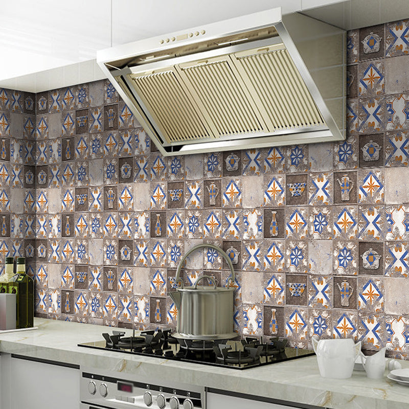 Brehn | Antieke Keuken Gereedschap Print Peel Behang Vergrijsd Geometrisch Wandkunst, 12 Stukken