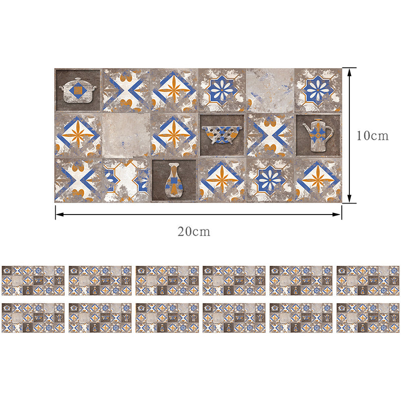 Brehn | Antieke Keuken Gereedschap Print Peel Behang Vergrijsd Geometrisch Wandkunst, 12 Stukken