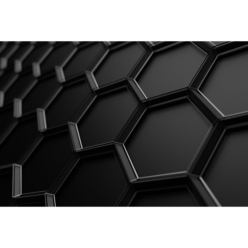 Brehn | Schwarz Wabenmetall Tapete Wandbild 3D Fleckenresistente Wandverkleidung für Schlafzimmer