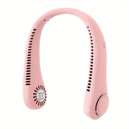 1pc Tragbarer Nackenventilator Elektrischer Drahtloser Ventilator Wiederaufladbarer USB Mini Ventilator Blattloser Persönlicher Ventilator Hängender Nacken Kühler Für Outdoor-Sportarten | Brehn