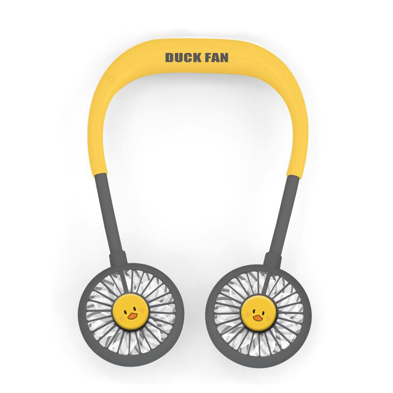 Unisex nan tragbarer wiederaufladbarer Doppel-Nackenventilator mit leisen bürstenlosen Motoren und flexiblen Schwanenhälsen Brehn