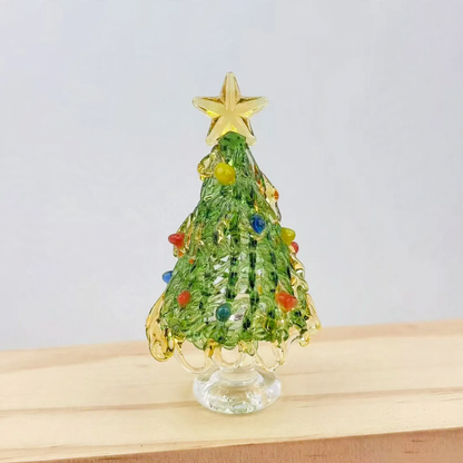 Mini-Weihnachtsbaum aus Glas, dekorative Tischfigur