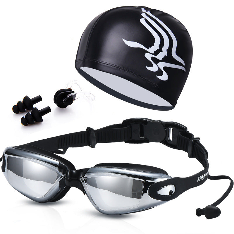 Schwimmset mit Komfort-Schwimmbrille und Trendiger Schwimmhaube Brehn