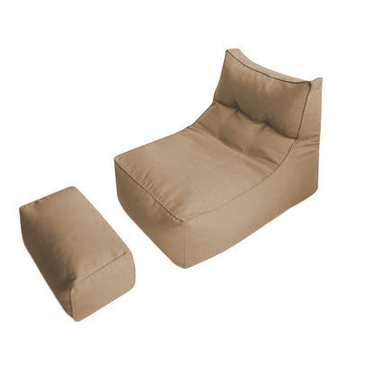 Bequemer Lounge-Sitzsack mit ergonomischer Rückenlehne und separatem Fußhocker