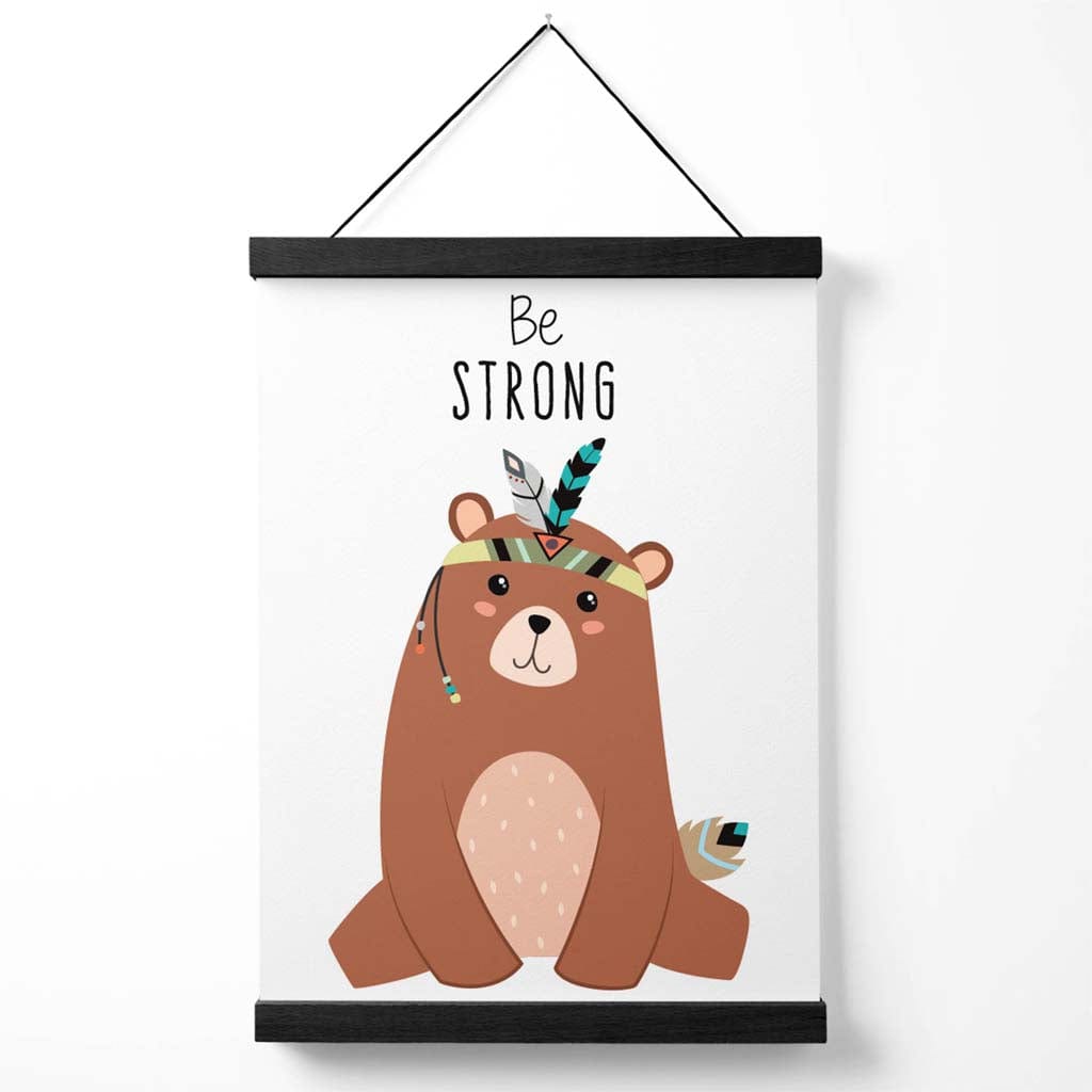Sei Stark Bär Stammestier Zitat Poster mit Aufhänger