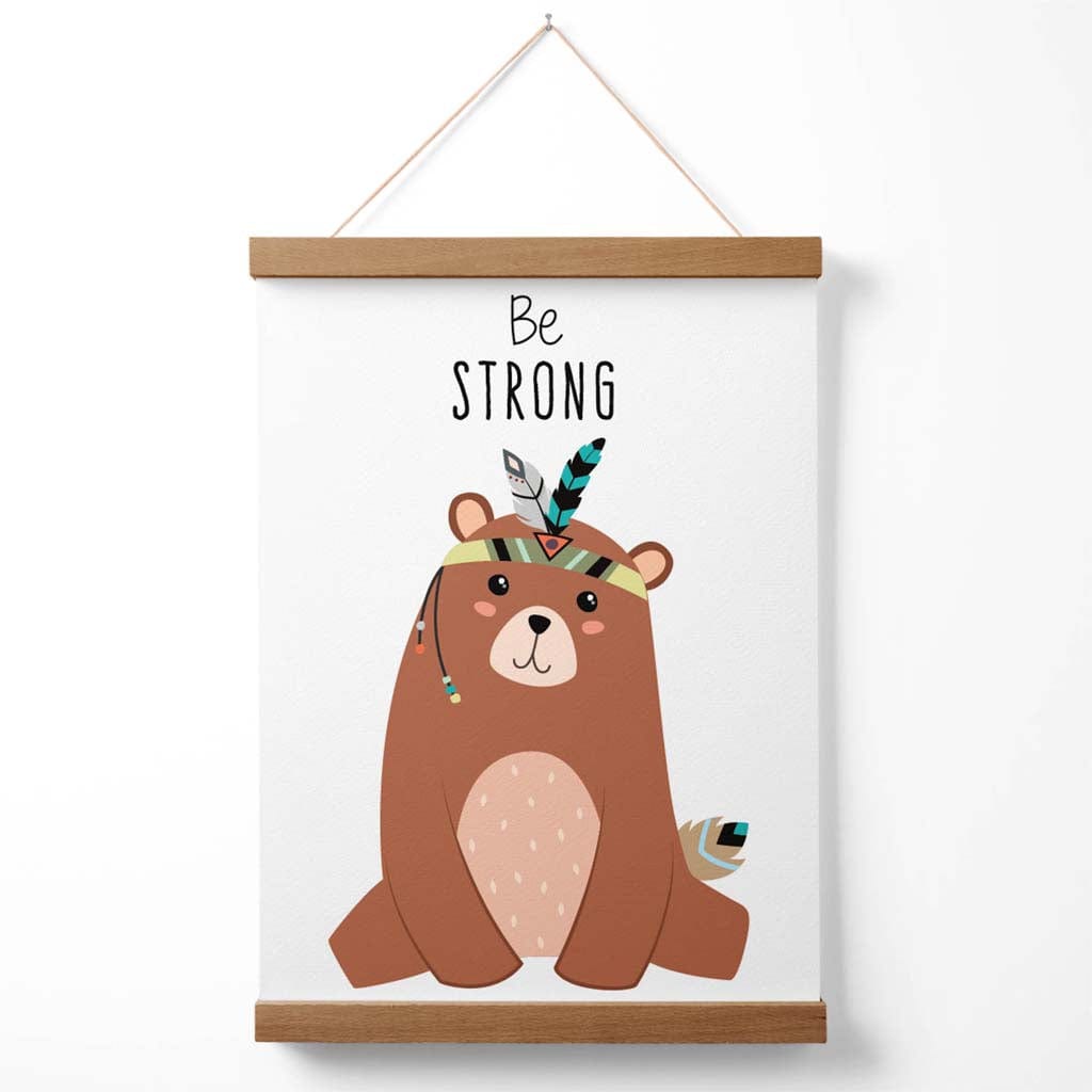 Sei Stark Bär Stammestier Zitat Poster mit Aufhänger