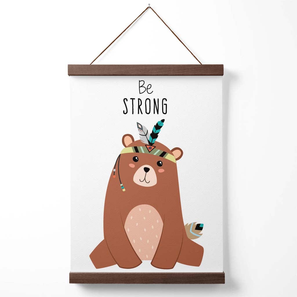Sei Stark Bär Stammestier Zitat Poster mit Aufhänger