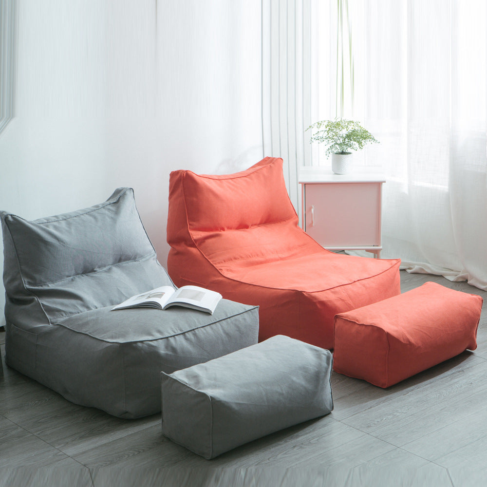 Bequemer Lounge-Sitzsack mit ergonomischer Rückenlehne und separatem Fußhocker
