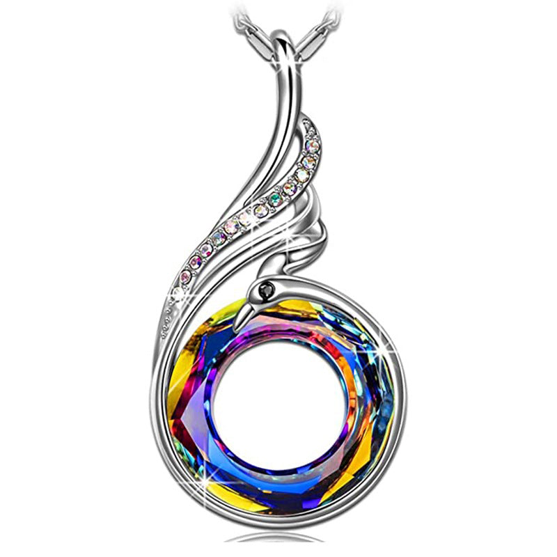 Spiral Swirl Kristall Anhänger Halskette Brehn