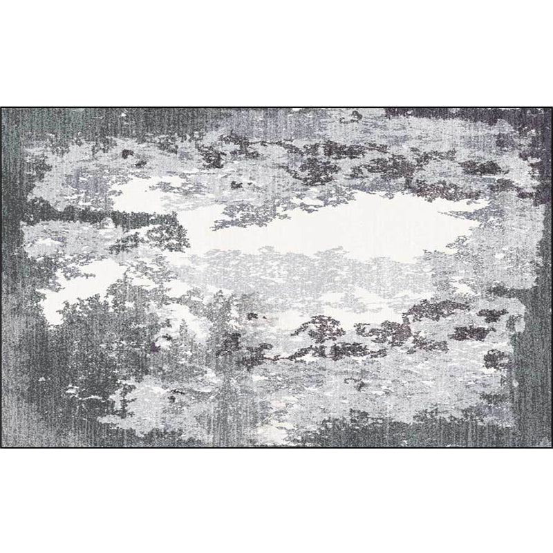 Brehn | Grijs en Wit Hedendaags Tapijt Polyester Abstract Tapijt Wasbaar Antislip Achterkant Vloerkleed voor Woonkamer