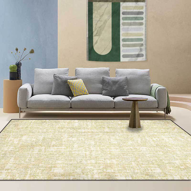 Brehn | Eenvoudig Abstract Tapijt Geel Polyester Tapijt Machine Wasbaar Antislip Achterkant Gebied Tapijt voor Slaapkamer
