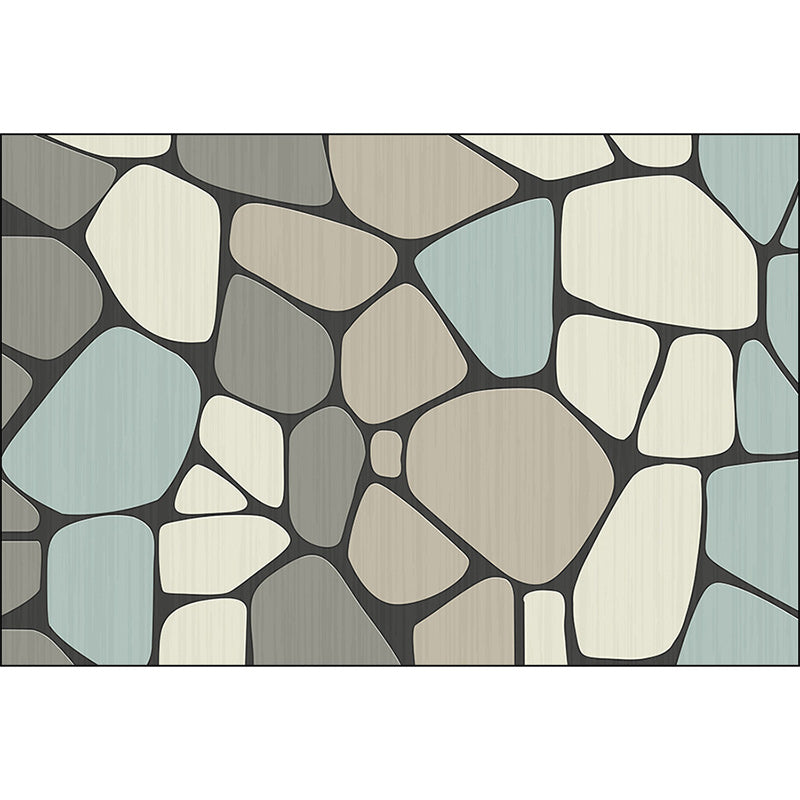 Brehn | Nieuwigheid Woonkamer Tapijt in Grijs Steen Ongelijkmatige Vorm Print Tapijt Polyester Anti-Slip Achterkant Vlekbestendig Gebied Tapijt