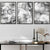 Abstraktes florales Muster in Grau, 3er-Set Wandbilder | Gerahmt
