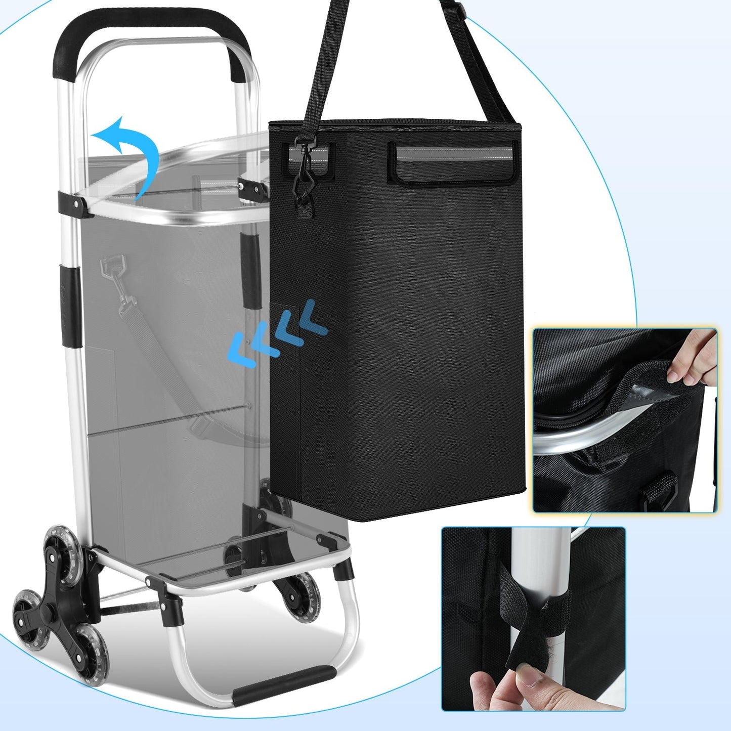 Einkaufstrolley Einkaufsroller Klappbar 40L | Brehn