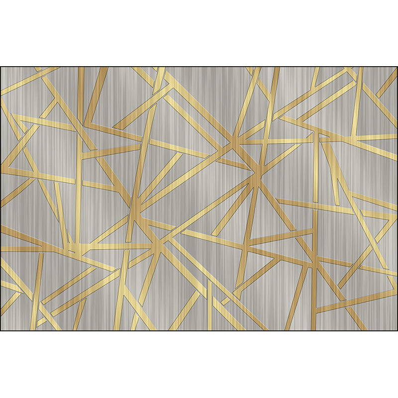 Brehn | Moderne Novelty Teppich in grauem geometrischen Linienmuster Teppich Polyester waschbar rutschfeste Rückseite Teppich für Wohnkultur