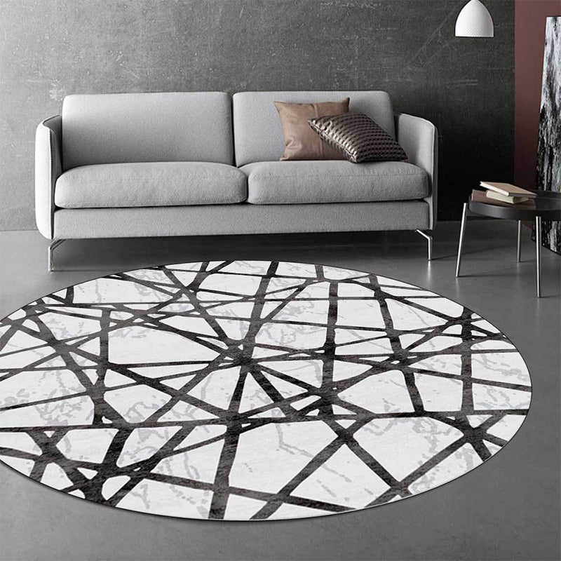 Brehn | Witte Novelty Tapijt Polyester Abstract Tapijt Machine Wasbaar Antislip Onderloop Tapijt voor Woonkamer