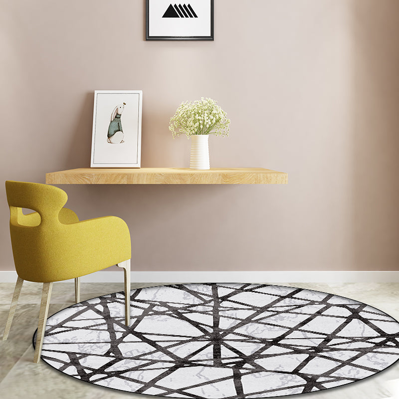 Brehn | Witte Novelty Tapijt Polyester Abstract Tapijt Machine Wasbaar Antislip Onderloop Tapijt voor Woonkamer